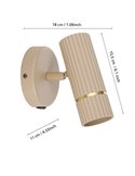 Aplique de pared con foco orientable CAMINIA, arena y latón cepillado, GU10 incl. 4,7W 3000K