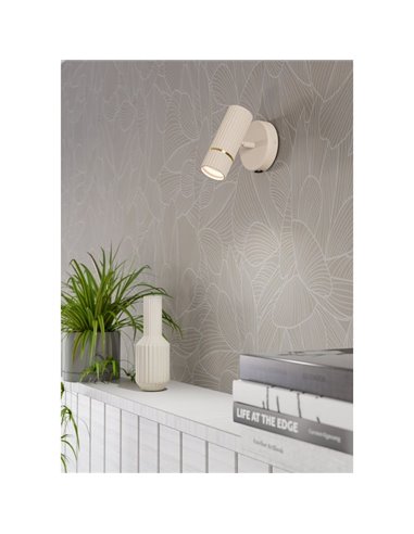 Aplique de pared con foco orientable CAMINIA, arena y latón cepillado, GU10 incl. 4,7W 3000K