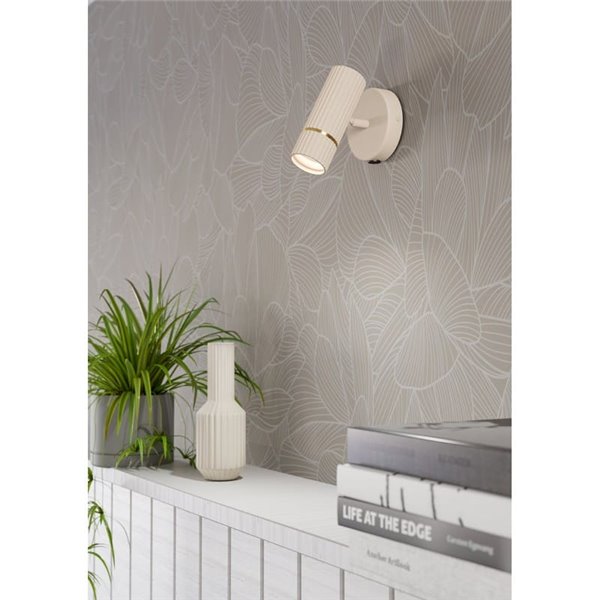 Aplique de pared con foco orientable CAMINIA, arena y latón cepillado, GU10 incl. 4,7W 3000K