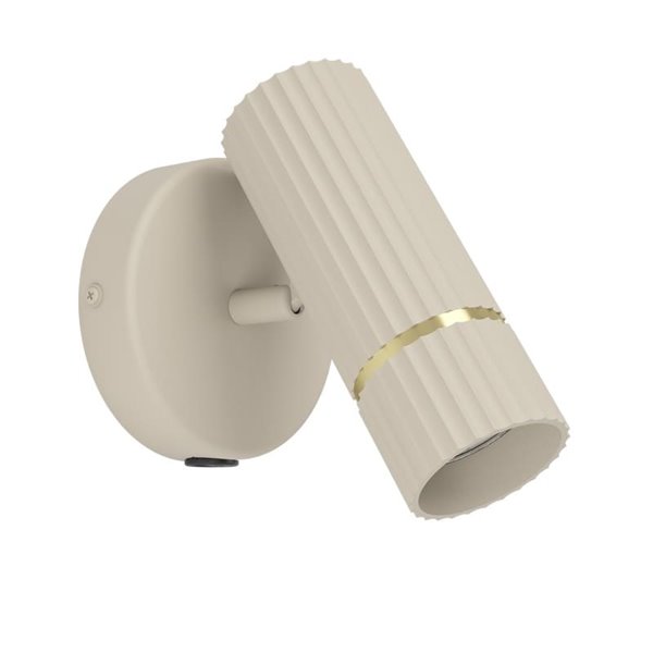 Aplique de pared con foco orientable CAMINIA, arena y latón cepillado, GU10 incl. 4,7W 3000K
