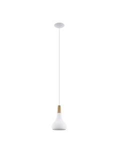 Lámpara de techo colgante blanco/madera Ø180mm SABINAR, E27 (no incl.)