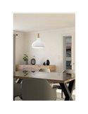 Lámpara de techo colgante blanco/madera Ø280mm SABINAR, E27 (no incl.)