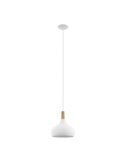 Lámpara de techo colgante blanco/madera Ø280mm SABINAR, E27 (no incl.)