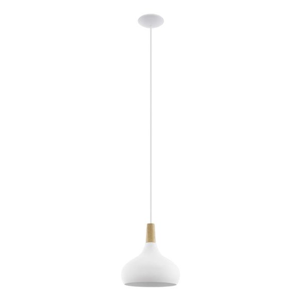Lámpara de techo colgante blanco/madera Ø280mm SABINAR, E27 (no incl.)