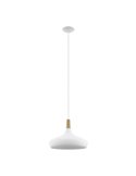 Suspension SABINAR blanche/bois Ø400mm, E27 (non incl.)