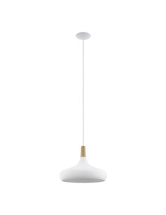 Lámpara de techo colgante blanco/madera Ø400mm SABINAR, E27 (no incl.)