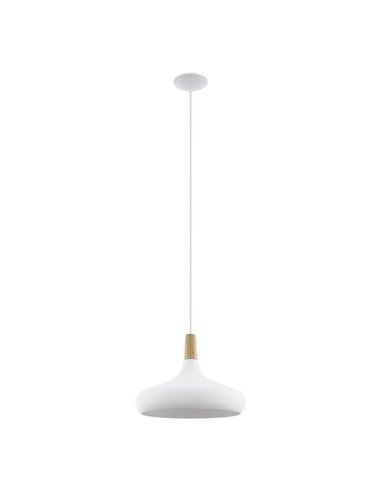 Lámpara de techo colgante blanco/madera Ø400mm SABINAR, E27 (no incl.)