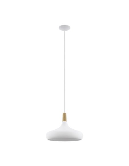 Lámpara de techo colgante blanco/madera Ø400mm SABINAR, E27 (no incl.)