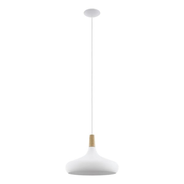 Lámpara de techo colgante blanco/madera Ø400mm SABINAR, E27 (no incl.)