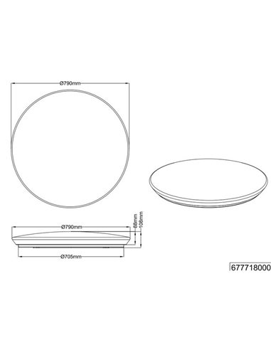 Plafón de techo LED 80W Nagano Trio
