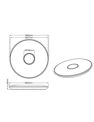 Plafón para Techo LED 45W Tokyo Trio