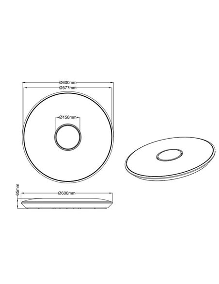 Plafonnier LED 45W Tokyo Trio