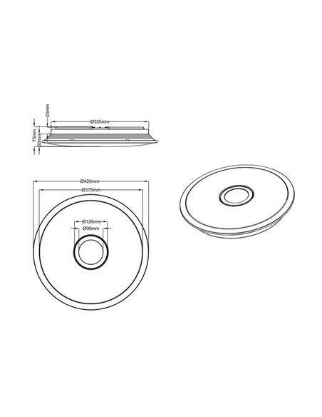Plafonnier LED rond Osaka 30W Avec commande Trio