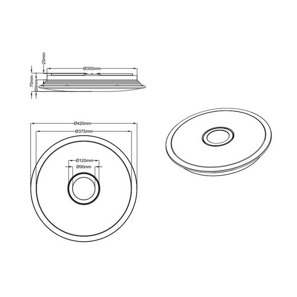 Plafón LED Redondo Osaka 30W Con mando Trio