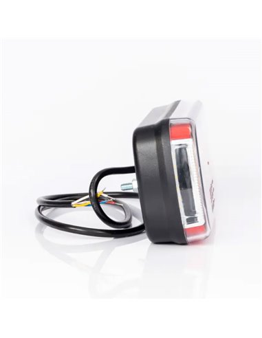 Feu arrière à LED avec câble de 1 m. FT-130, 6 fonctions 12/24 V, 220 x 100 mm