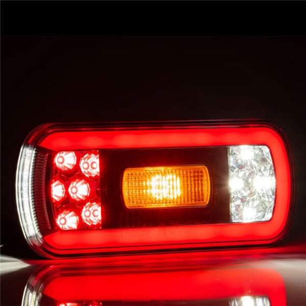 Piloto trasero LED con cable 1m. FT-130, 6 Funciones 12/24V, 220×100mm