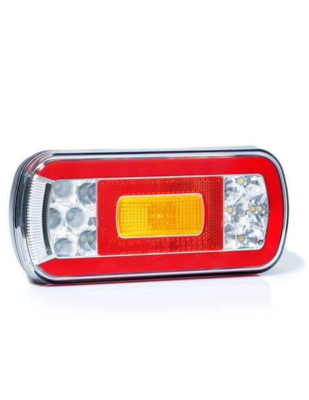 Piloto trasero LED con cable 1m. FT-130, 6 Funciones 12/24V, 220×100mm