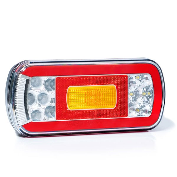 Feu arrière à LED avec câble de 1 m. FT-130, 6 fonctions 12/24 V, 220 x 100 mm