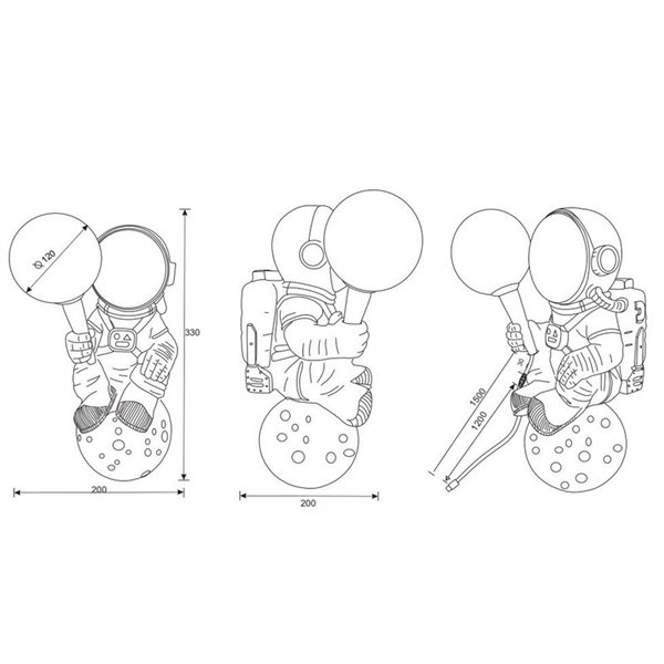 Lampe de table LED STRONG Astronaut, intensité variable, USB, 1,5 W, 100 lm, 2 700 K, IP20