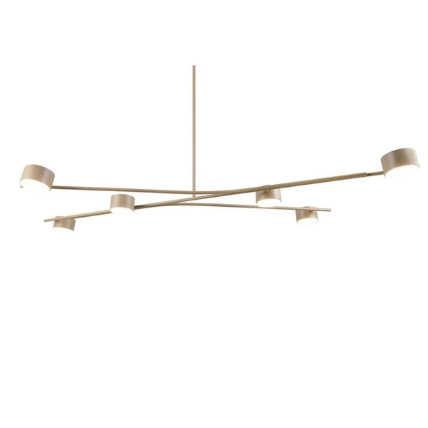 Luminária de teto ajustável CODA com 6 lâmpadas, exceto lâmpadas GX53, máx. 10 W, IP20, bege