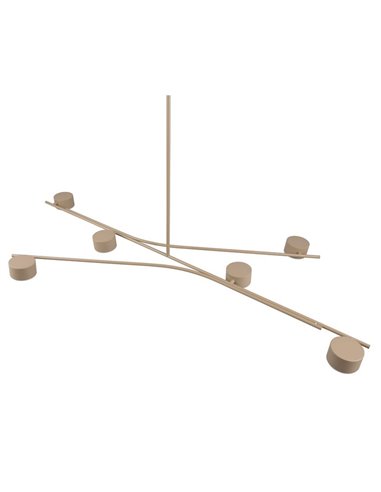 Lámpara de techo CODA 6 luces orientables, bombillas excl. GX53 max. 10W IP20 Beige