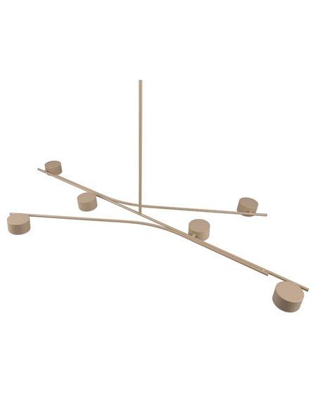 Plafonnier orientable CODA 6 lampes, sans ampoules GX53, max. 10 W, IP20, beige