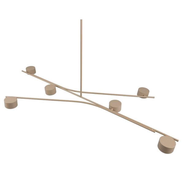 Luminária de teto ajustável CODA com 6 lâmpadas, exceto lâmpadas GX53, máx. 10 W, IP20, bege