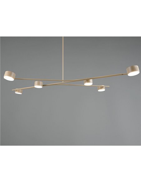 Plafonnier orientable CODA 6 lampes, sans ampoules GX53, max. 10 W, IP20, beige