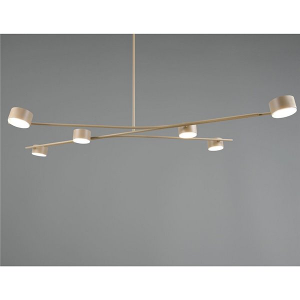 Luminária de teto ajustável CODA com 6 lâmpadas, exceto lâmpadas GX53, máx. 10 W, IP20, bege