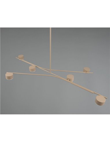 Luminária de teto ajustável CODA com 6 lâmpadas, exceto lâmpadas GX53, máx. 10 W, IP20, bege