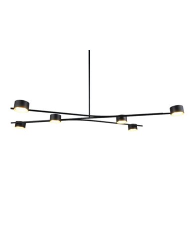 Lámpara colgante 6 luces orientables CODA, bombillas excl. GX53 max. 10W IP20 Negro