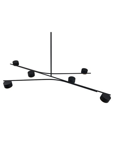 Lámpara colgante 6 luces orientables CODA, bombillas excl. GX53 max. 10W IP20 Negro