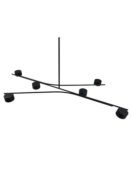 Lámpara colgante 6 luces orientables CODA, bombillas excl. GX53 max. 10W IP20 Negro