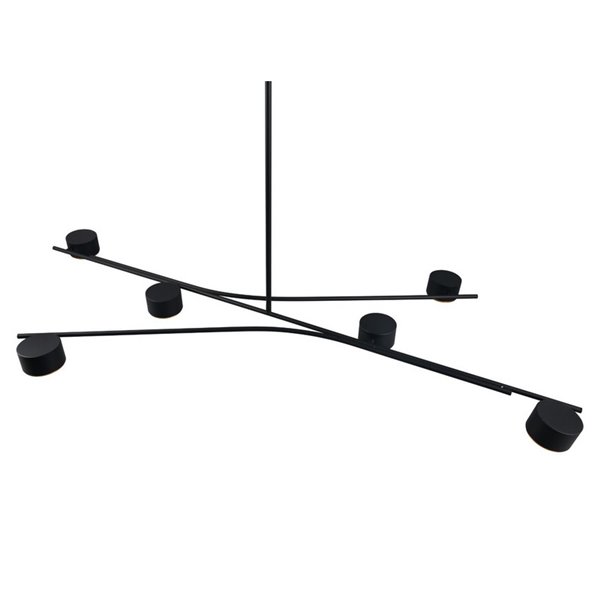 Lámpara colgante 6 luces orientables CODA, bombillas excl. GX53 max. 10W IP20 Negro