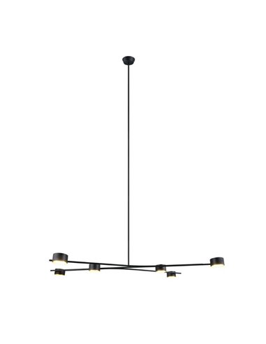 Lámpara colgante 6 luces orientables CODA, bombillas excl. GX53 max. 10W IP20 Negro