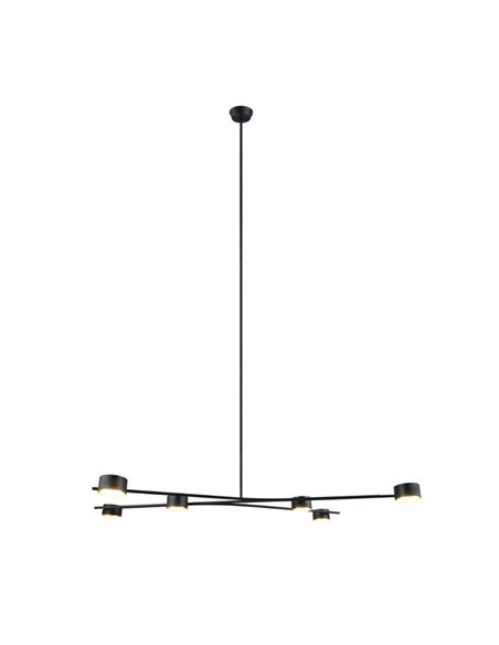 Lámpara colgante 6 luces orientables CODA, bombillas excl. GX53 max. 10W IP20 Negro