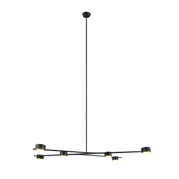 Suspension réglable CODA 6 lumières, sans ampoules GX53, max. 10 W, IP20, noire