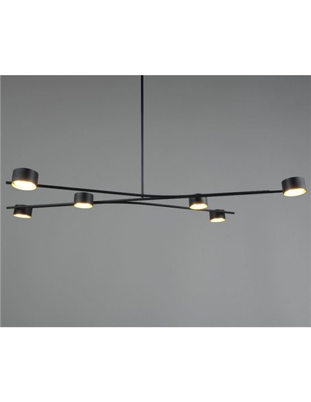Lámpara colgante 6 luces orientables CODA, bombillas excl. GX53 max. 10W IP20 Negro