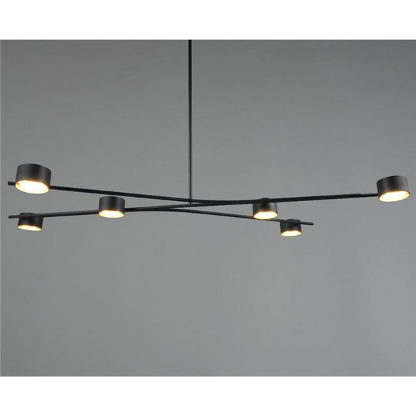 Lámpara colgante 6 luces orientables CODA, bombillas excl. GX53 max. 10W IP20 Negro