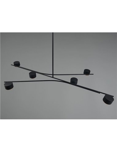 Lámpara colgante 6 luces orientables CODA, bombillas excl. GX53 max. 10W IP20 Negro