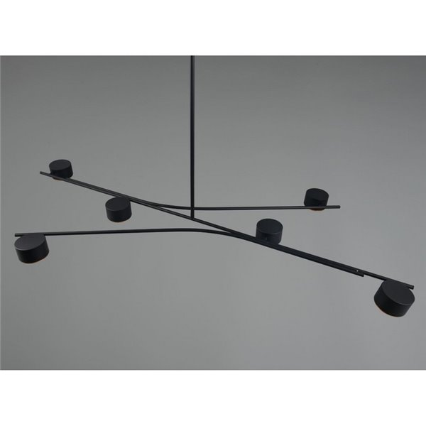Lámpara colgante 6 luces orientables CODA, bombillas excl. GX53 max. 10W IP20 Negro
