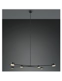 Luminária pendente ajustável CODA com 6 lâmpadas, excluindo lâmpadas GX53, máx. 10 W, IP20, preta