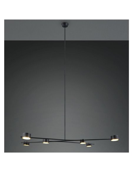 Lámpara colgante 6 luces orientables CODA, bombillas excl. GX53 max. 10W IP20 Negro