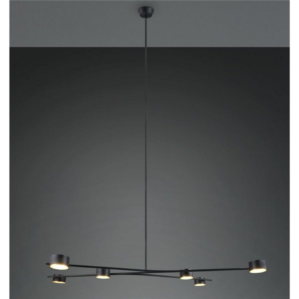 Lámpara colgante 6 luces orientables CODA, bombillas excl. GX53 max. 10W IP20 Negro
