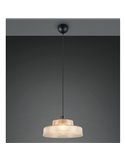 Luminária de teto ABELLA com cúpula de vidro nervurado, lâmpada excluindo 1x E27 máx. 10W Âmbar/Preto