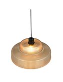 Lámpara de techo ABELLA pantalla de vidrio estriado, bombilla excl. 1x E27 max. 10W Ámbar/Negro