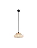 Luminária de teto ABELLA com cúpula de vidro nervurado, lâmpada excluindo 1x E27 máx. 10W Âmbar/Preto