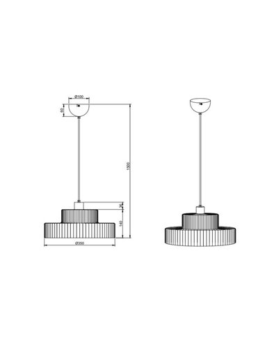 Lámpara de techo ABELLA pantalla de vidrio estriado, bombilla excl. 1x E27 max. 10W Ámbar/Negro