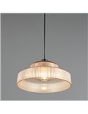 Lámpara de techo ABELLA pantalla de vidrio estriado, bombilla excl. 1x E27 max. 10W Ámbar/Negro