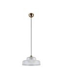 Lámpara de techo ABELLA tulipa transparente de vidrio estriado, bombilla excl. 1x E27 max. 10W IP20